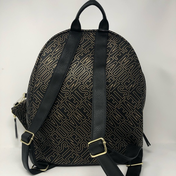 Steve Madden Large Black and Gold Backpack - Picture 3 of 6